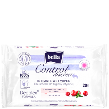 Bella Control Discreet drėgnos servetėlės intymiai higienai