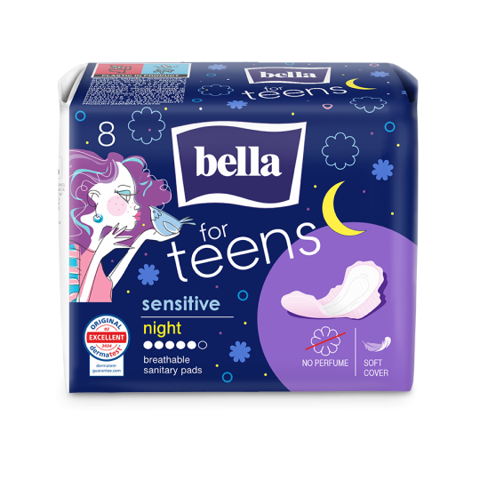 „Bella for Teens Night Sensitive“ naktiniai paketai